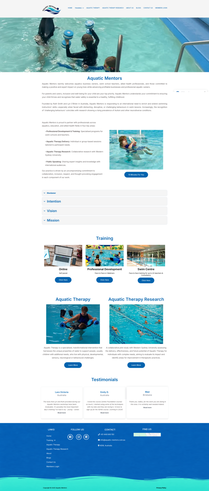 Aquatic therapy session in a pool